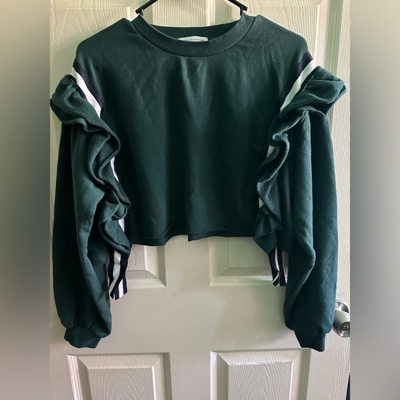 Green Ruffle Sweater - Picture 3 of 10